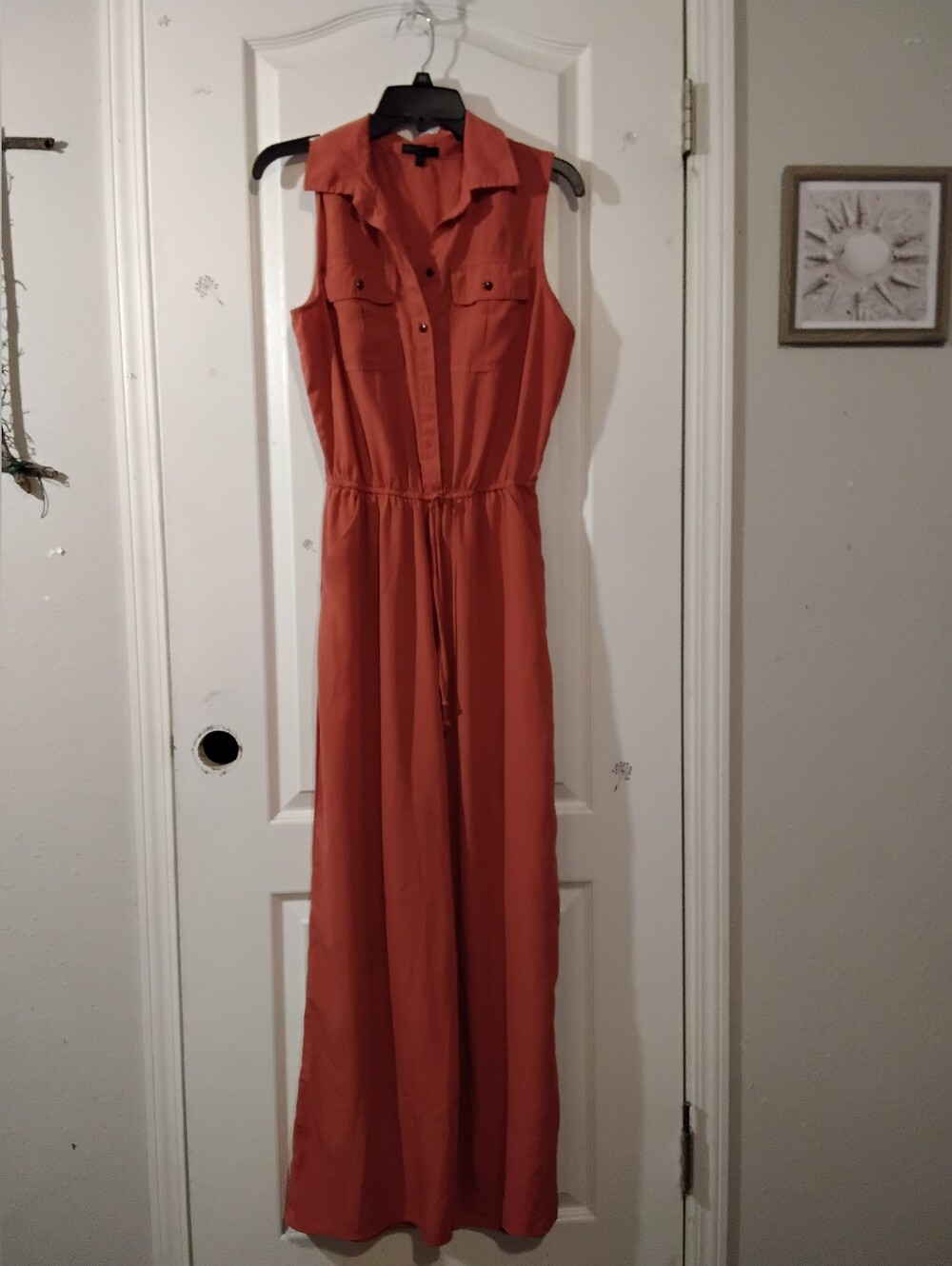 BeBop Sleeveless Pant Suit in Rust Orange -L